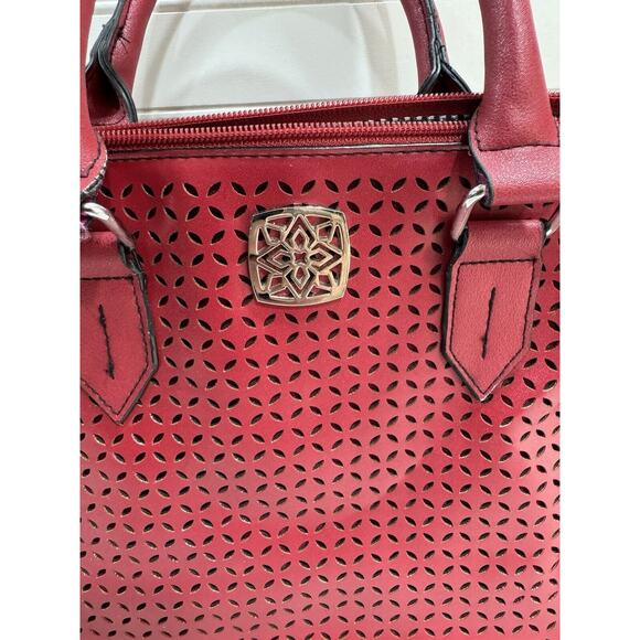 Christian Siriano for Payless Red Double Handle Satchel Handbag Purse - Picture 3 of 8